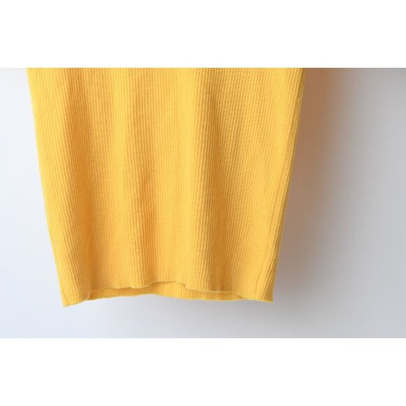 Vintage Deans Of Scotland Short Sleeve Sweater Women M Golden Yellow NEW 80's - Picture 5 of 10